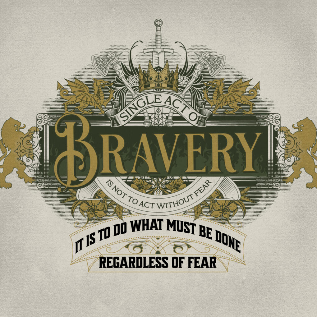 Bravery Crest of Bravery T-shirt design
